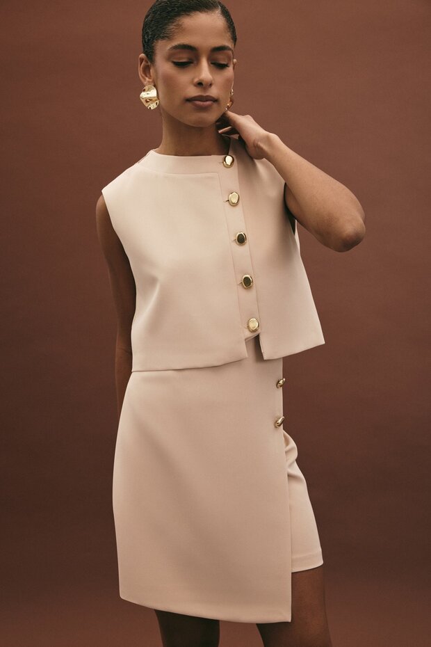 Lucy Mini Etek - Bej - 1