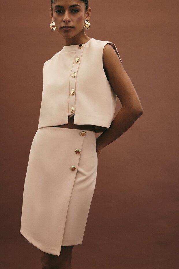 Lucy Mini Etek - Bej - 5