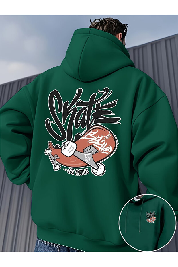سويت شيرت للجنسين قصة فضفاضة SWEET مطبوع بغطاء رأس
