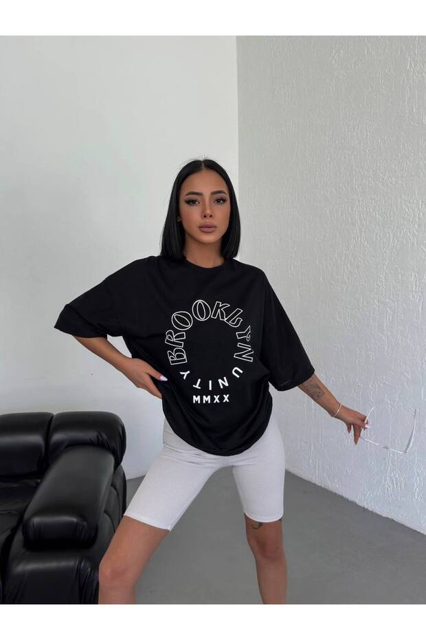 BASKILI OVERSİZE T-SHİRT - 3