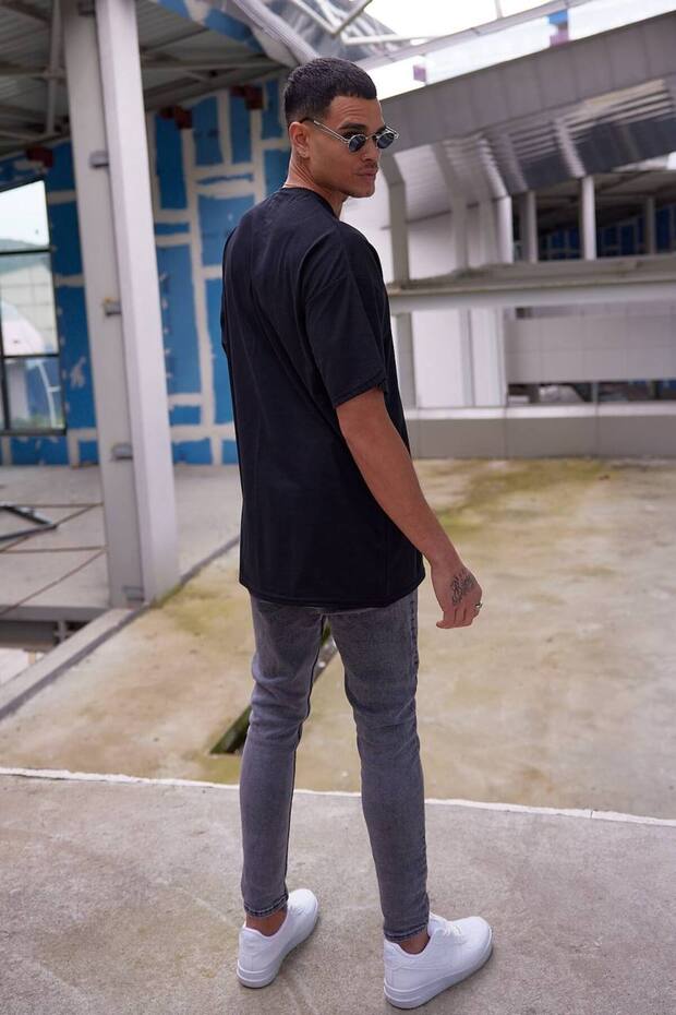 BASKILI OVERSİZE T-SHİRT - 8