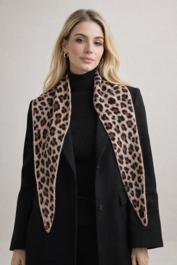 Triangle Scarf Shoulder Shawl Leopard Women - Trend Angora Foulard