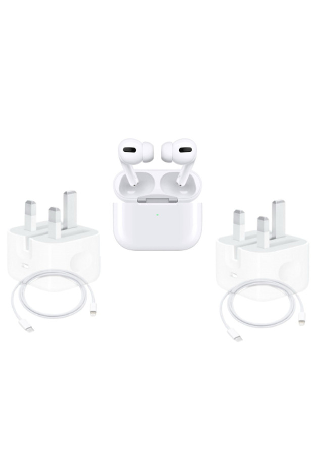 بكج سماعات أذن Apple Pro + فيش جداري + 2 كيبل متين وعالي الجودة وشحن سريع