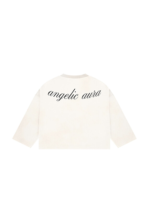 تي شيرت Angelic Aura مطبوع الأساسي بأكمام طويلة