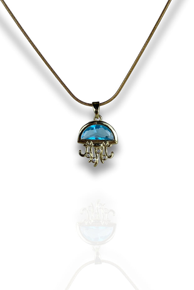Jellyfish Ocean Jellyfish Steel Necklace Does Not Tarnish Supplied in Gift Box 45 cm