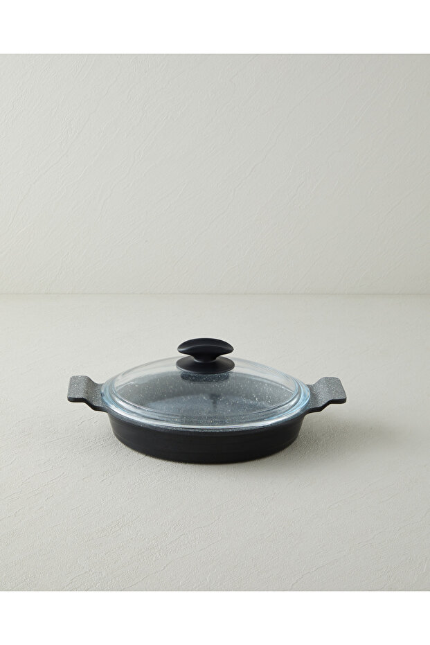 Prime Expert Premium Cast Iron Pot with Lid 22X4 cm Black - Gray