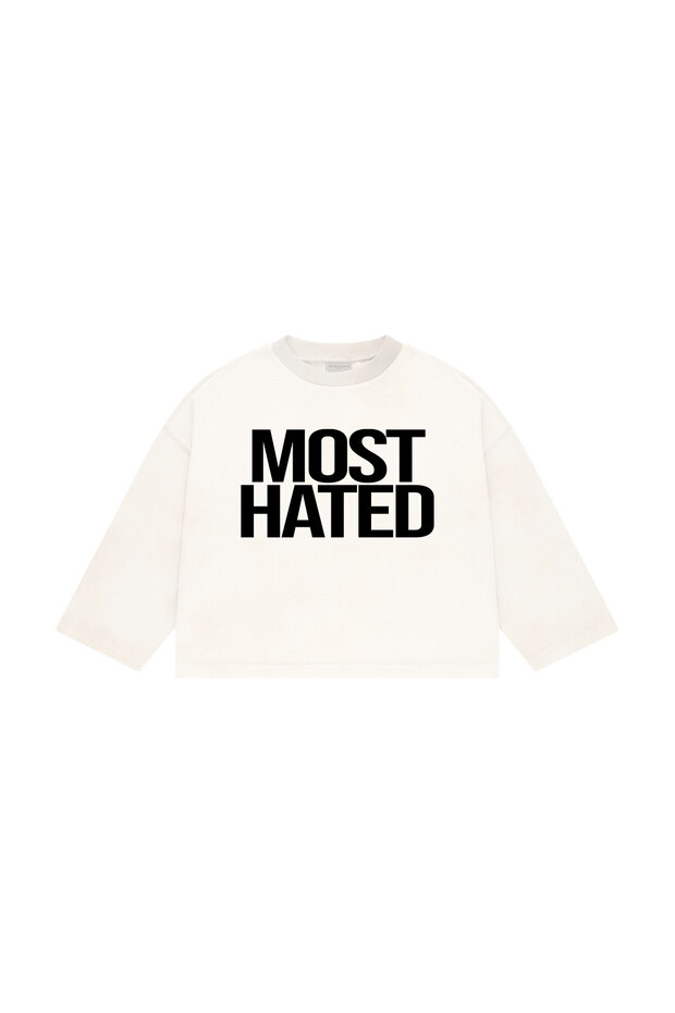 تي شيرت Most Hated مطبوع الأساسي بأكمام طويلة - 1