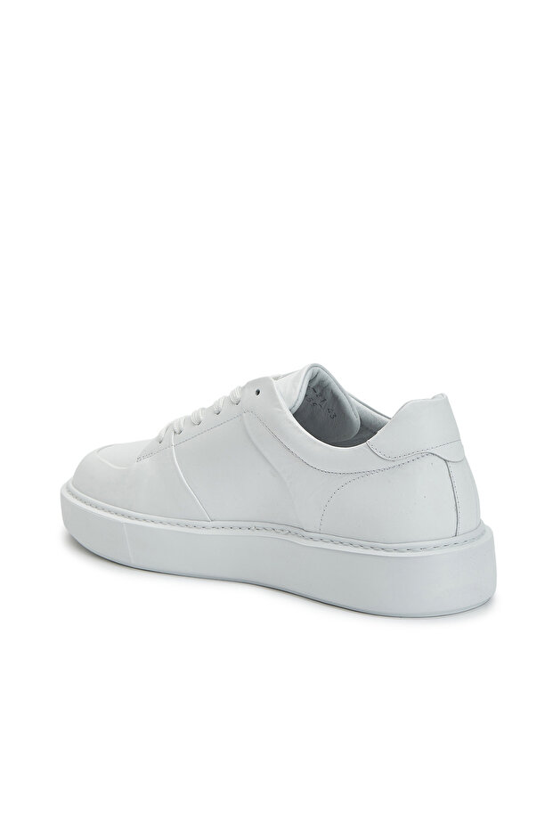 Beyaz Erkek Deri Sneaker - 3