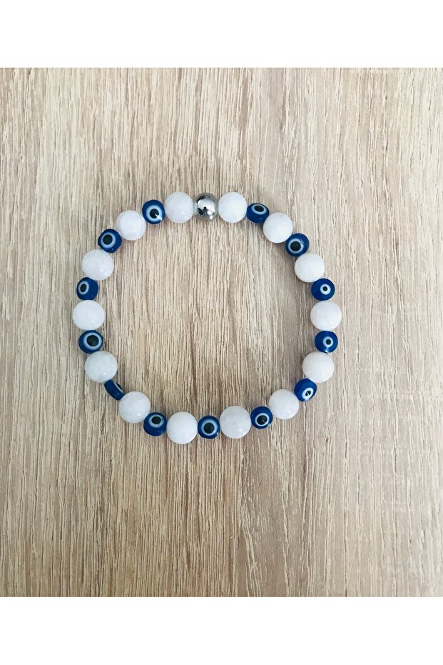 Real moonstone bracelet - with evil eye beads - mkt.1.101.53 relaxing, stress relief, energy bracelet