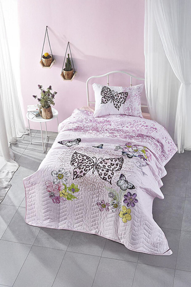 BUTTERFLY SINGLE BEDSPREAD SET