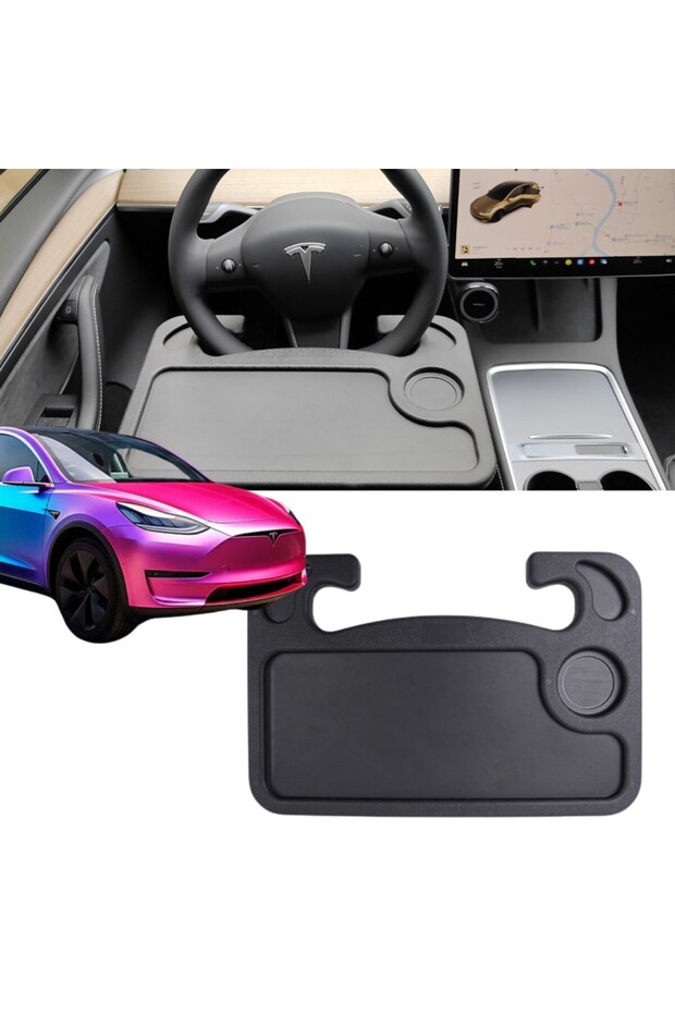 Model Y - Model 3 Portable Table Mounted on the Steering Wheel - Black