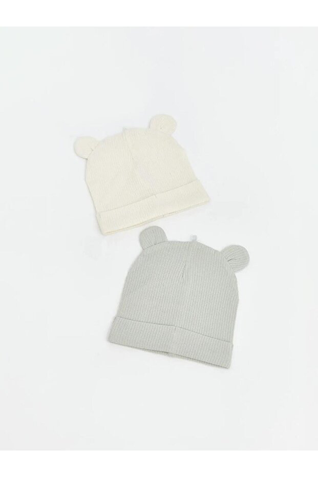 Green Ear Detailed Baby Boy Beanie 2-Pack (S6)
