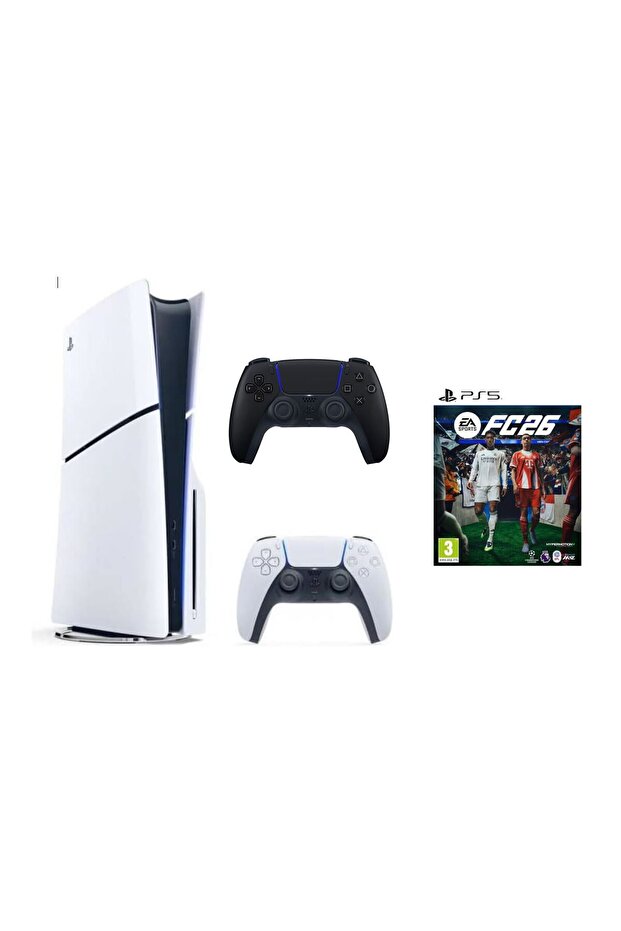 Disc Slim Console With Extra Midnight Black Controller And FC 26 - International Version