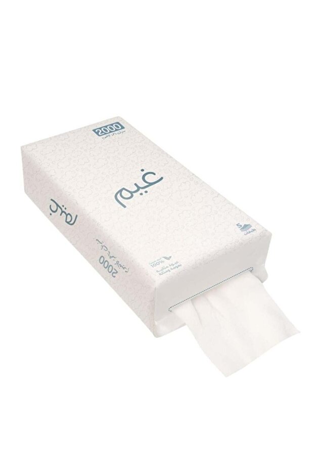 مناديل غيم معلقة ناعمة 5 طبقات 2,000 منديل عبوة - Soft Facial Tissues 5-Ply 2000 Sheets