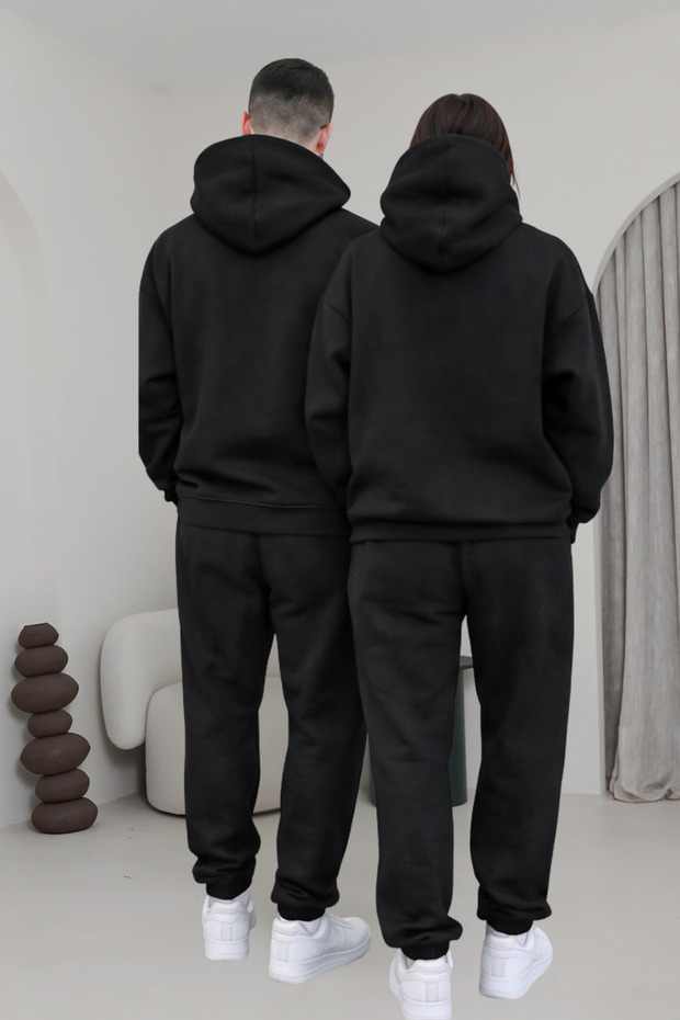 Çiftlere Özel Basic Oversize Kapşonlu Eşofman Takımı - 3