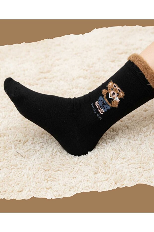 Kadın 4'lü Bambu Teddy Çorap Seti - 5