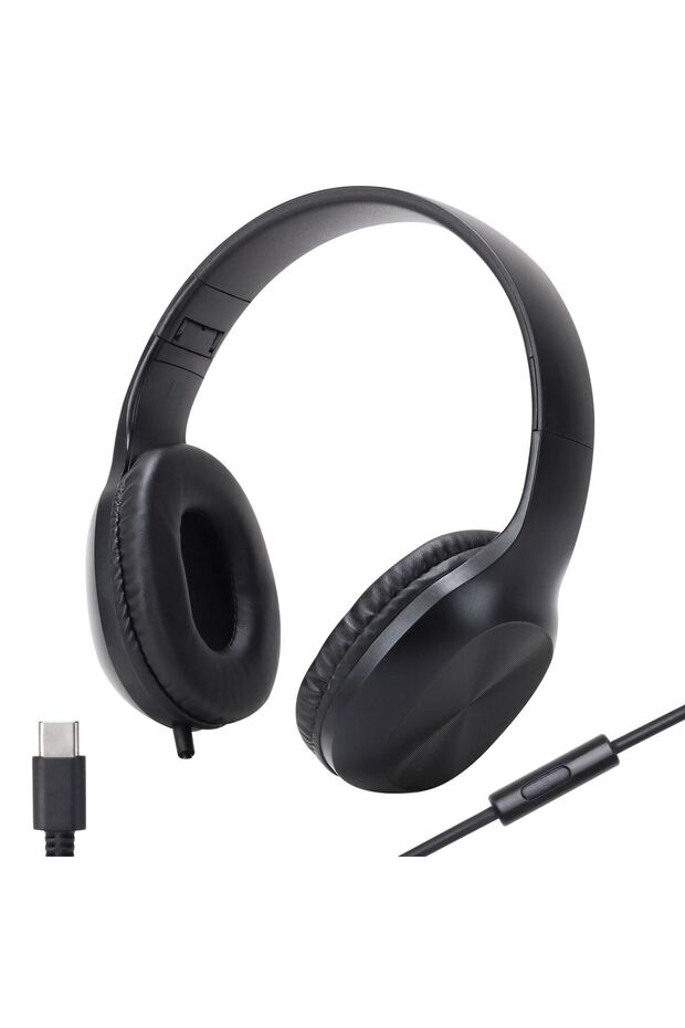 Black Foldable Headphones with Microphone Type-C
