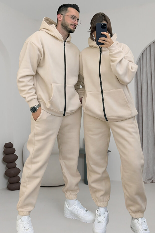 Basic Oversized Hooded Tracksuit Set Special for Couples