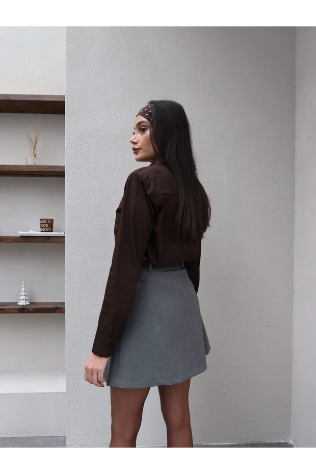 Vatkalı Oversize Gömlek - 5