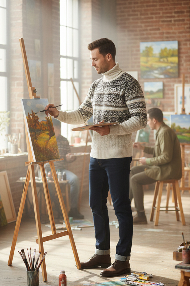 Erkek Balıkçı Yaka Kazak - 3