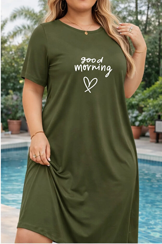 Women's Short Sleeve Crew Neck T-Shirt Dress Nightgown