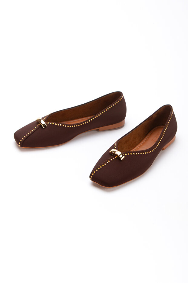 Women's Suede Blunt-Toe Ballerinas with Accessories
