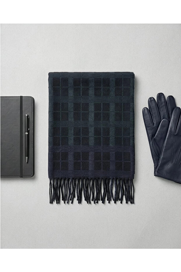 Checked pattern double-sided scarf - 7