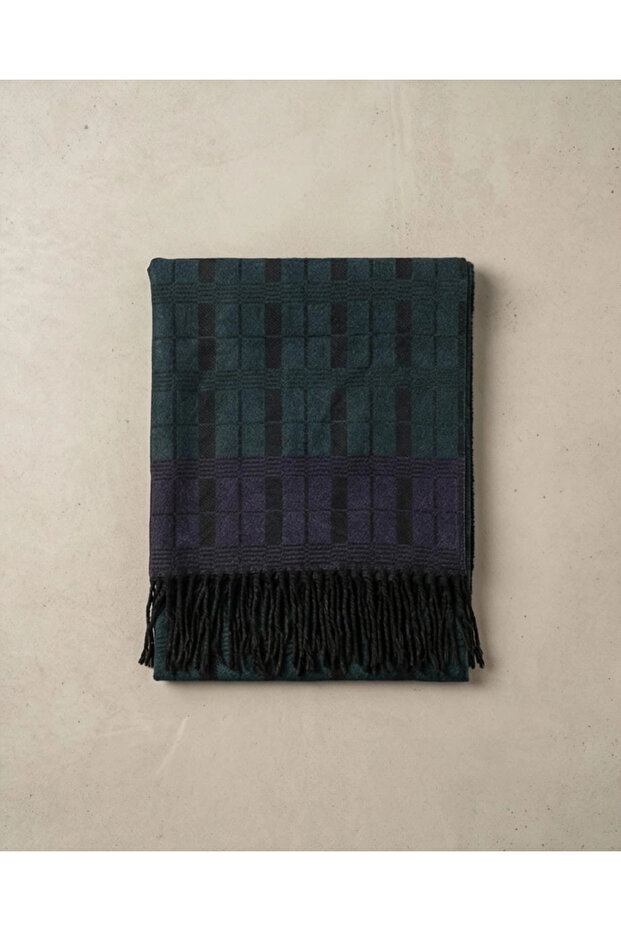 Checked pattern double-sided scarf - 8