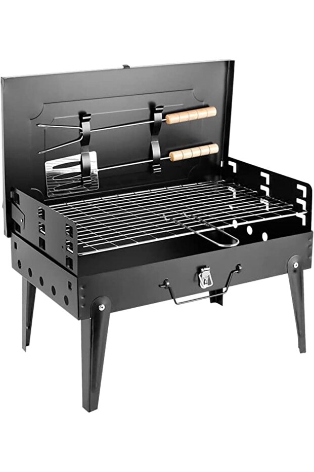 Folding Campfire Grill Portable and foldable, easy to carry, with grill fork + shovel