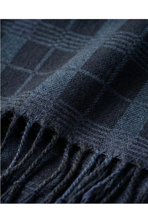 Checked pattern double-sided scarf - 5