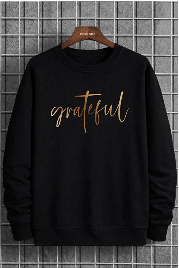 Unisex Printed Crew Neck Sweatshirt Oversized Cotton Daily Comfortable