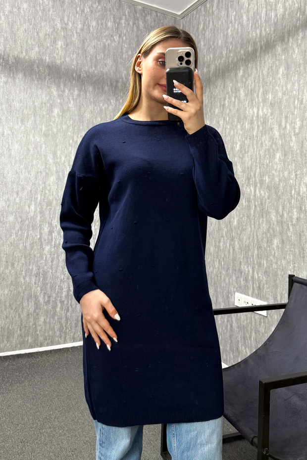 تونيك نسائي طويل منسوج بنقشة بوم بوم 5820