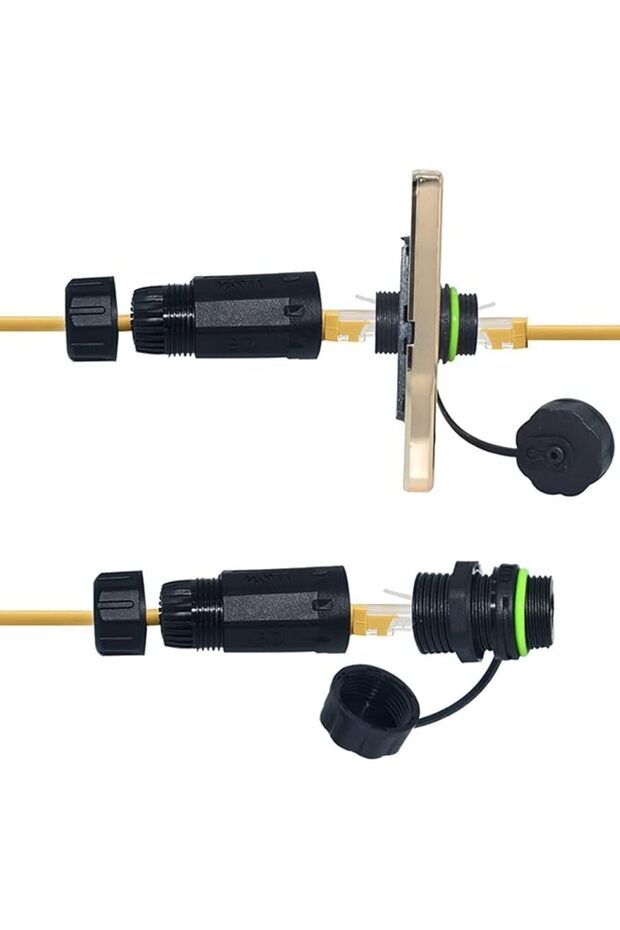 Waterproof Connector IP68 Waterproof RJ45 Coupler Shielded Outdoor Ethernet Coupler POE Female to Fe