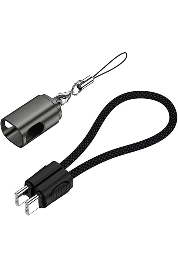 PowerPal 2-Pack USB-C Keychain Cables, 60W Fast Charging, 0.65ft Ultra-Portable Durable Zinc Alloy C