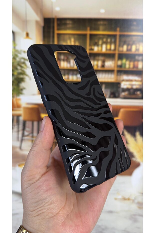 حافظة مطاطية كلاسيكية من السيليكون بنمط حمار وحشي متوافقة مع هاتف Redmi Note 9، ممتصة للصدمات وواقية - 3