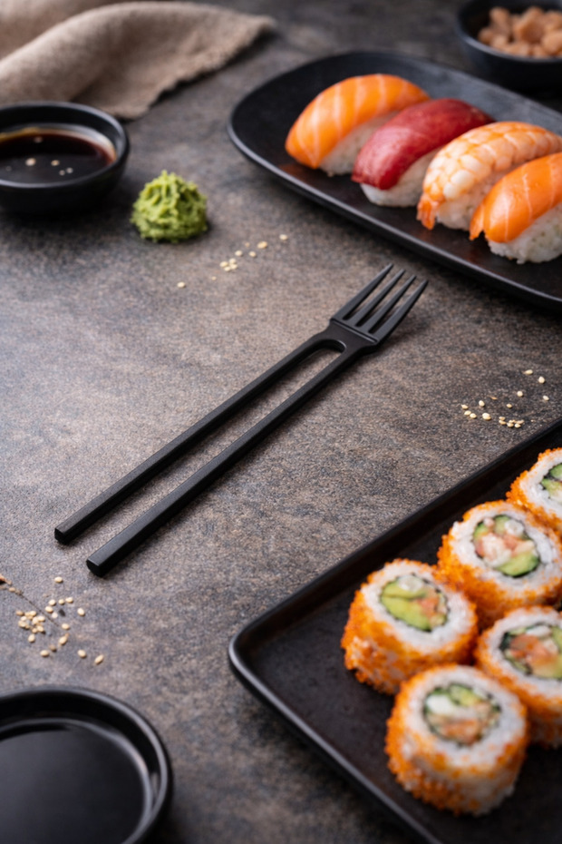 2-in-1 Fork + Chopstick – for Sushi and Asian Cuisine