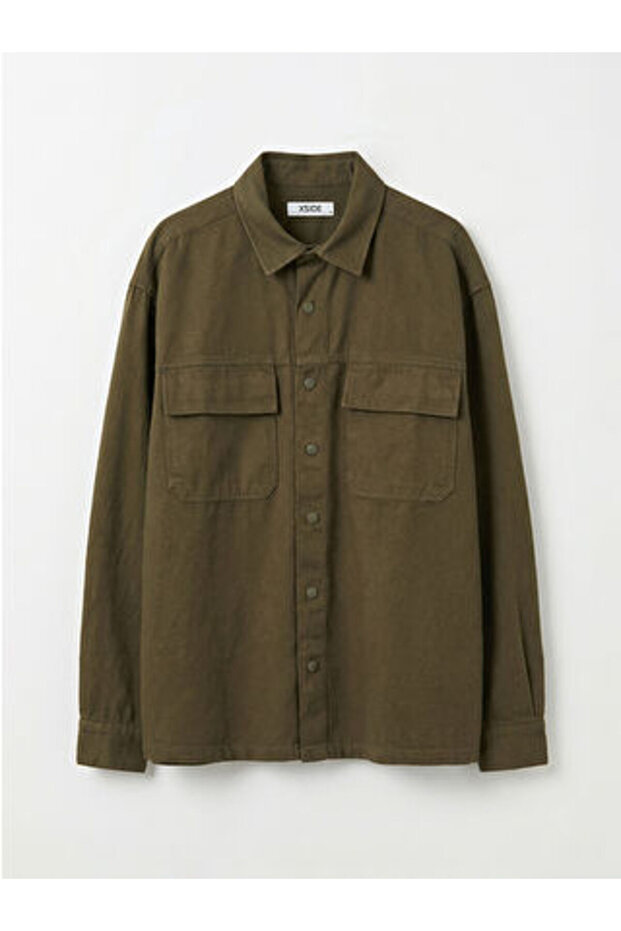 Artı-Store Men's Shirt Jacket, Made of Gabardine Fabric
