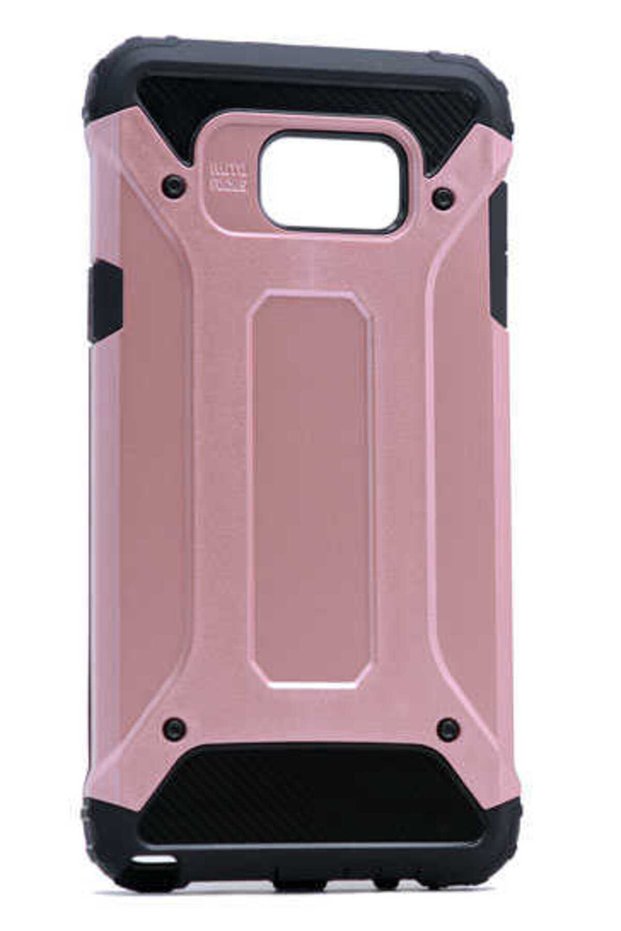 Galaxy S6 Edge Compatible - Case Double Layer Protective Crash Military Tank Case - Rose Gold
