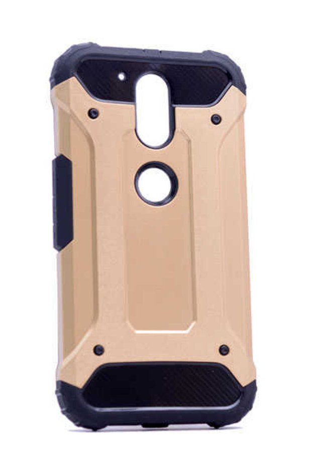Lenovo Moto G4 Plus Compatible Case Double Layer Protective Crash Military Tank Case - Gold
