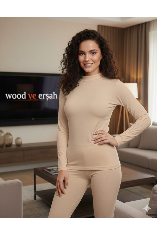 Lüx Erşah 5008 Long Sleeve Turtleneck Badi - Cotton Stretch Fabric Flexible Turtleneck Combed Cotton 95% Cotton 5% Lycra