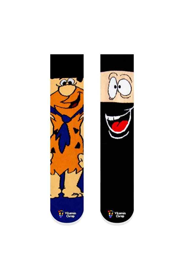 Set of 2 Fred Flintstone & Popart Colorful Socks