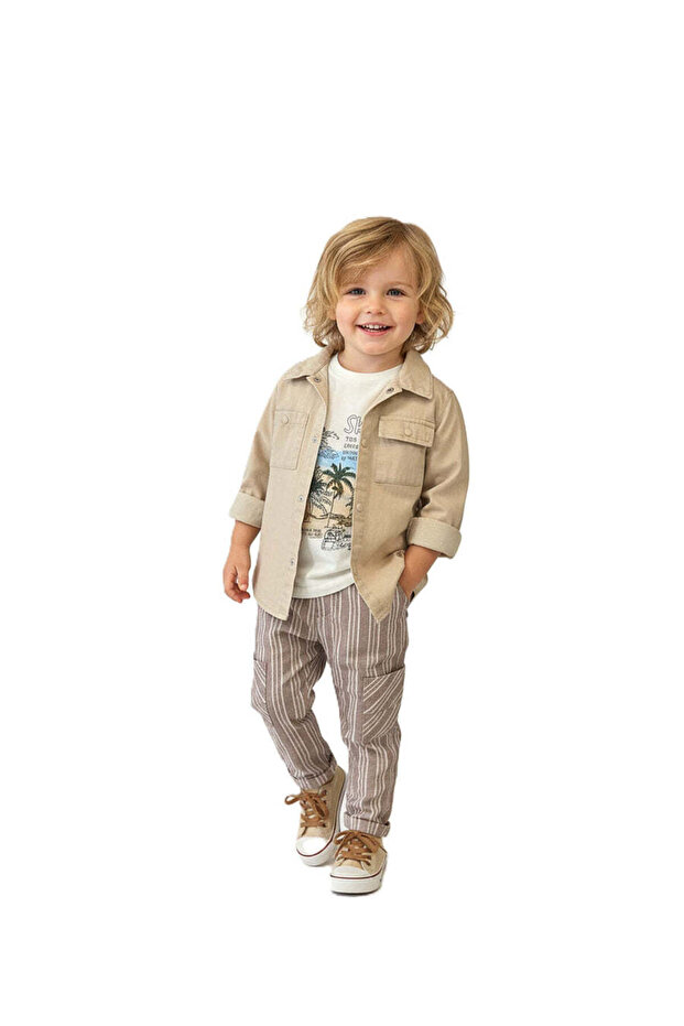Modern Line Baby Boy 3-Piece Set - Beige