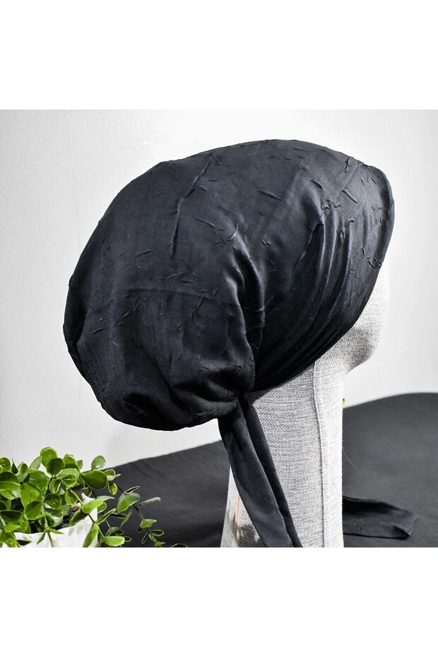 Siyah Bambu Eşarp Bone - 3