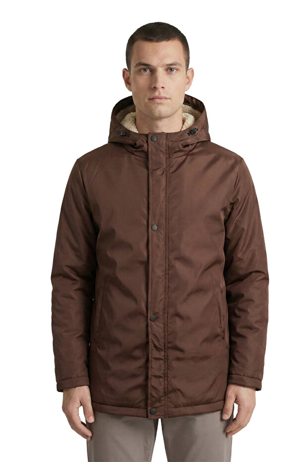 Men's Winter Parka Heat-Retaining Padded Fur-Lined Water-Repellent Windproof Hooded Parka Coat