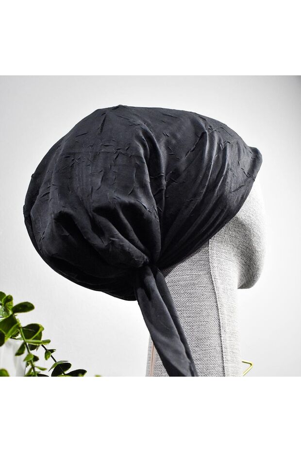 Siyah Bambu Eşarp Bone - 2