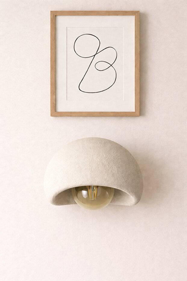 Aplik Rustik E27 Modern Avize Bohem Beton Görünüm (E27 Ampul Dahildir.) - 1