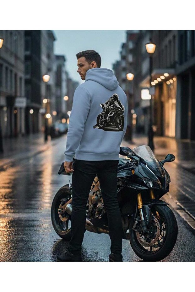بغطاء رأس سويت شيرت Motorcycle Spirit كبير الحجم