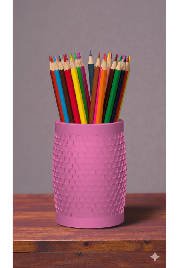 Modern Patterned Desktop Pen Holder | Stylish and Durable Organizer for Colored Pencils