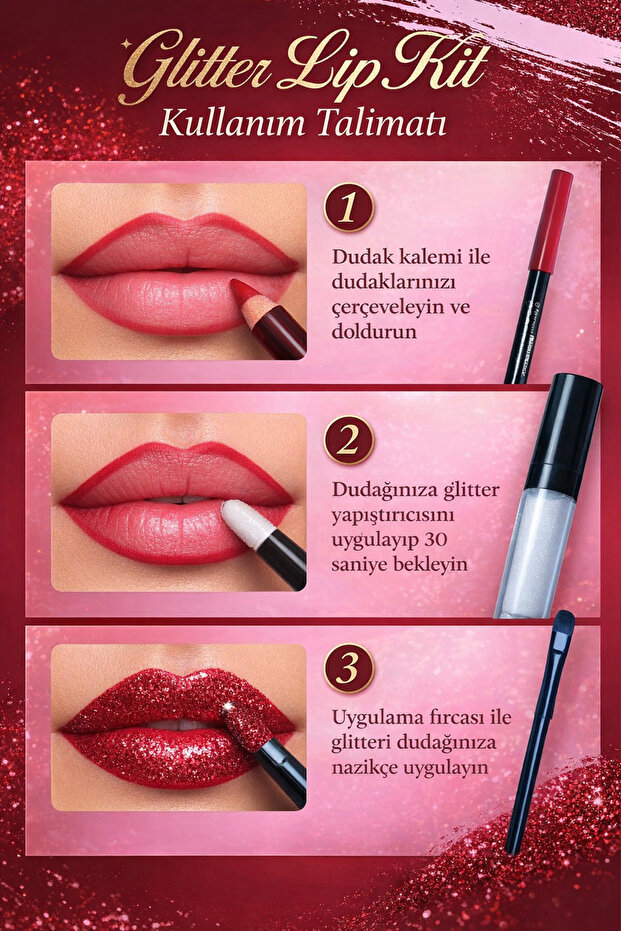 Glitter Lip Kit - 3