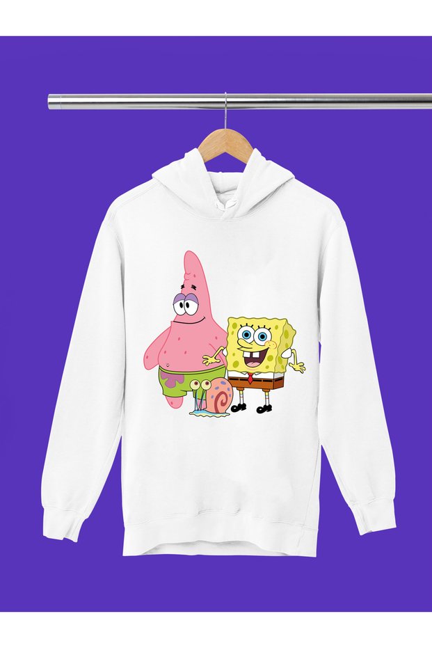 Spongebob Printed 3-Thread Quality Soft Texture Hooded Children's Sweatshirt